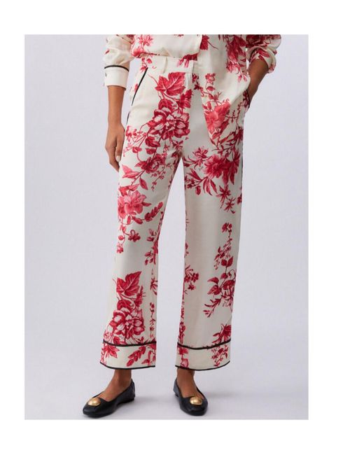 Liu Jo Red Floral Wide-Leg Pants
