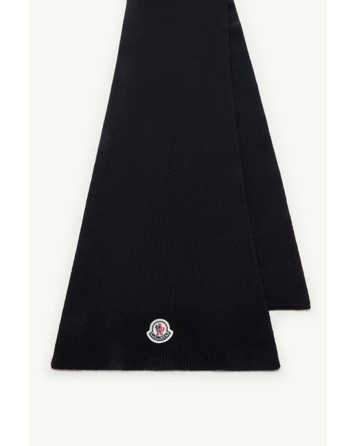 Moncler Black Wool Scarf for men