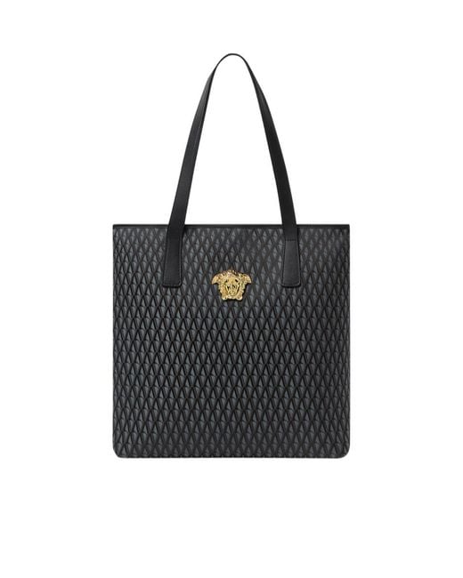 Versace Black La Medusa Shopper Bag for men