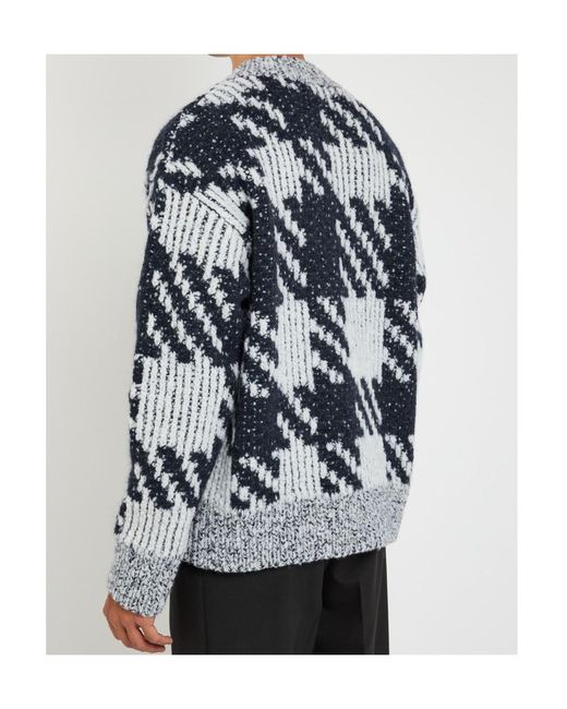 Dries Van Noten Multicolor Patterned Intarsia Wool Blend Knit Sweater for men
