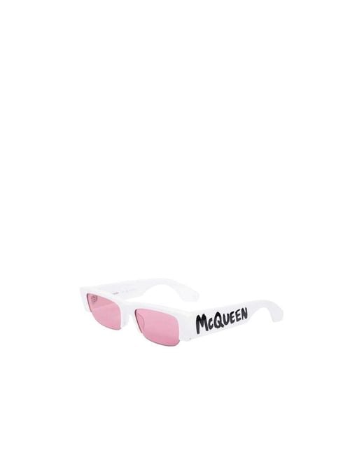 McQueen Pink Eyewear Rectangle-Frame Sunglasses