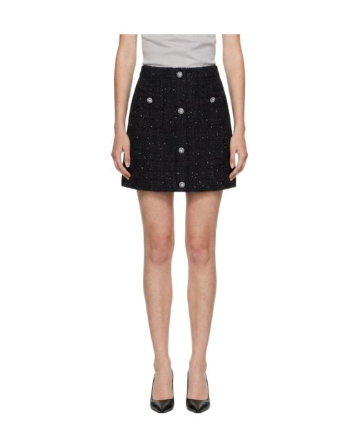 Marissa Chiara Black Button Skirt