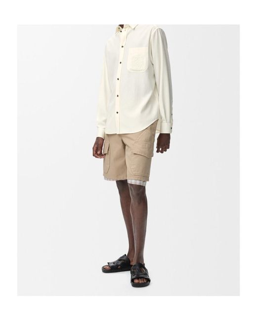 Loewe White Embroidered Shirt for men