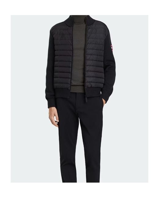 Canada Goose Blue Hybridge Padded Panel Knit Jacket for men