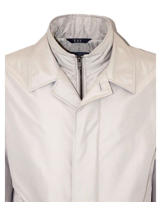 Fay White Waterproof Morning Coat for men