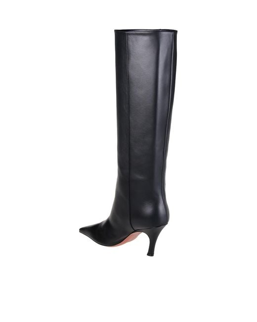 AMINA MUADDI Black Pointed-Toe Boots