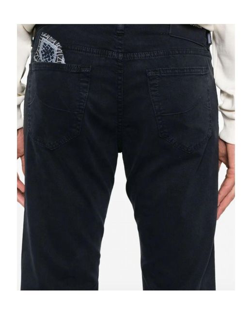 Jacob Cohen Black 'Pant 5 Pockets Slim Fit Bard Tr' Trousers for men