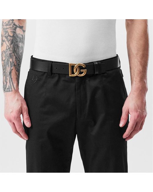 Dolce & Gabbana White Logo Buckle Belt for men
