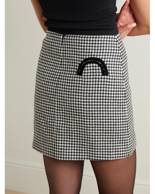 Blazé Milano Gray Houndstooth Wool Mini Skirt