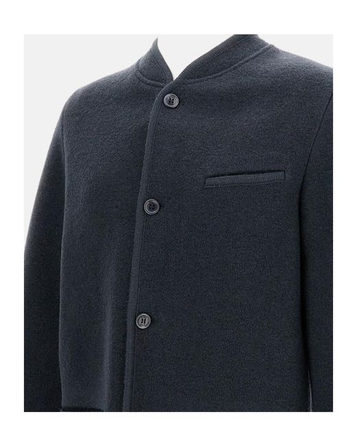 Rier Blue Button-Up Long-Sleeved Coat for men