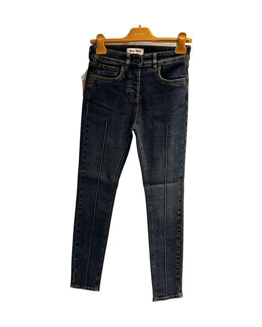 Miu Miu Blue Stretch Denim Jeans