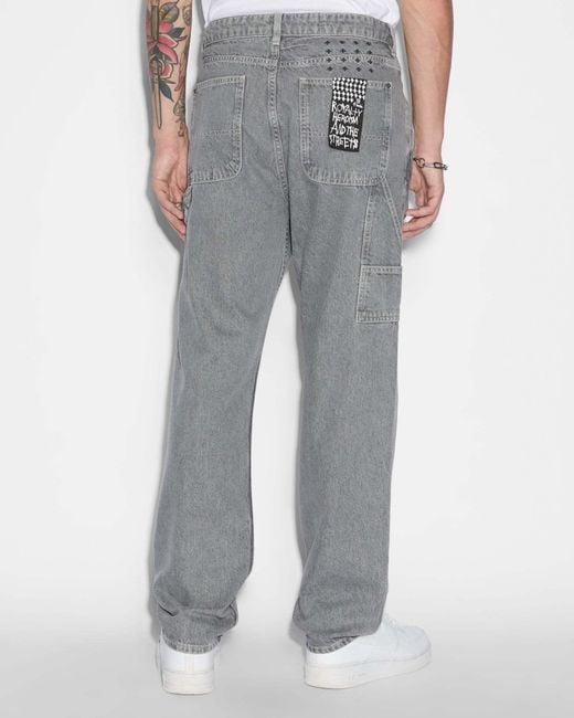 Ksubi Gray Belt-Loop Jeans for men
