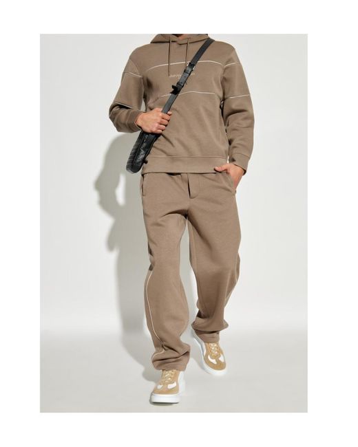 Emporio Armani Natural Logo-Print Hoodie for men