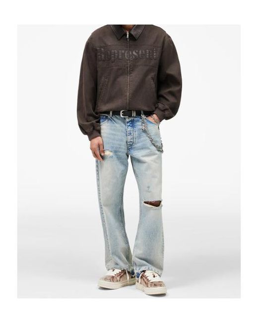 Represent Gray Roscoe Logo Bomber Jacket for men