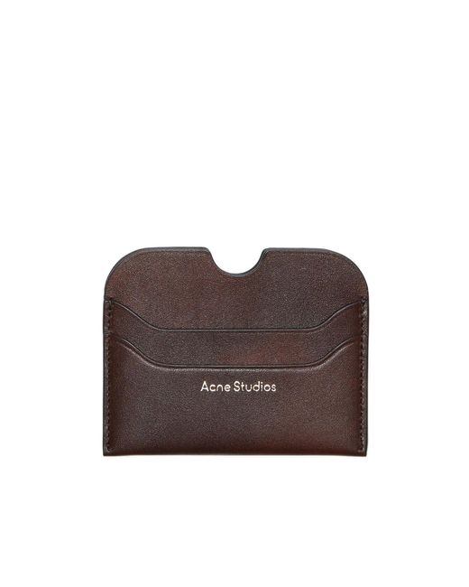 Acne Brown Logo Printed Card Holder