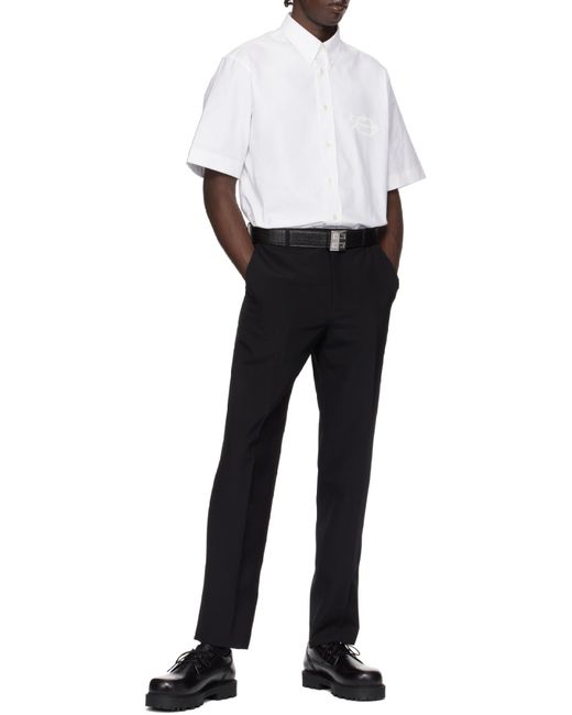 Givenchy White Collared Short-Sleeve Shirt for men