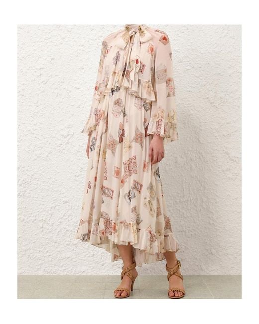 Zimmermann Natural Hypnotic Flutter Asymmetric Dress