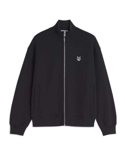Maison Kitsuné Black Fox Head Zip-Up Sweatshirt for men