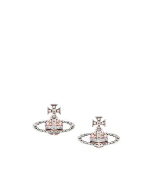 Vivienne Westwood White Mayfair Bas Relief Earrings