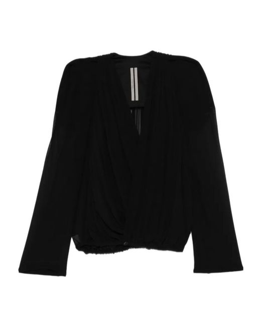 Rick Owens Black Maria Draped V-Neck Jacket