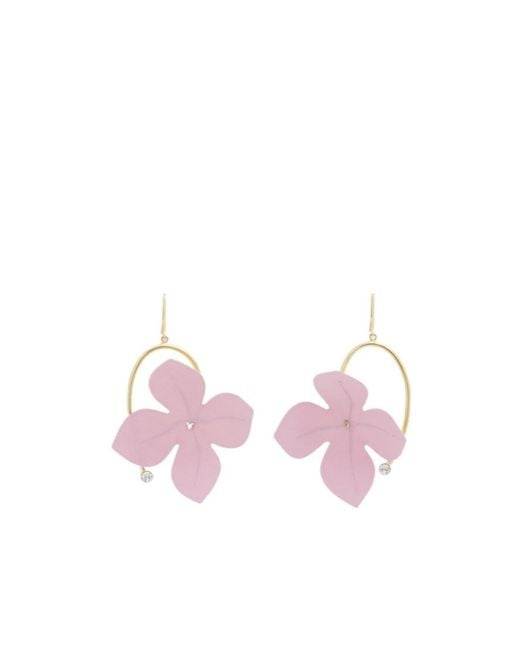 Marni Pink Poplin Flower Hook Earrings
