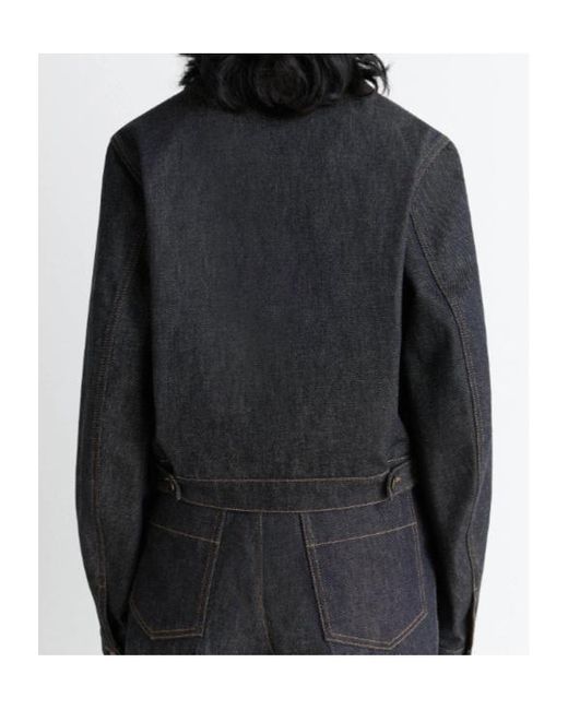 Lemaire Black Button-Fastening Patch-Pocket Denim Jacket