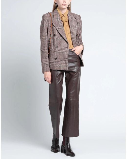 Brunello Cucinelli Brown Double-Breasted Blazer