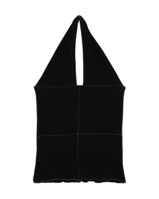 Baserange Black Sleeveless Halter Top