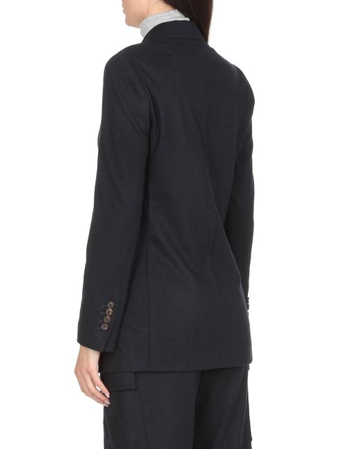 Brunello Cucinelli Blue Single-Breasted Buttoned Jacket