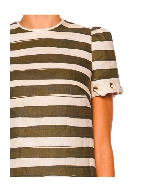 Zimmermann White Rebellion Stripe Rope Trim Mini Dress
