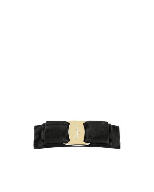Ferragamo Black Ferragamo Vara Bow Hair Clip