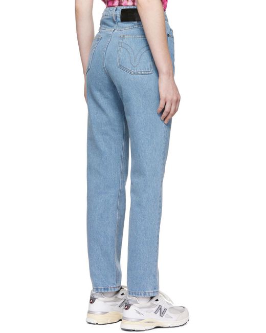 AMI Blue Logo-Patch Denim Jeans