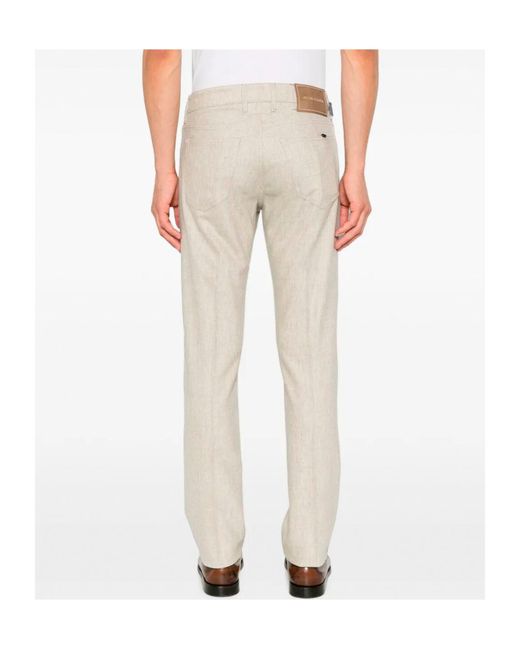 Jacob Cohen Natural Straight-Leg Wool Trousers for men