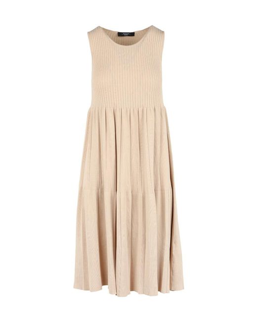Weekend by Maxmara Natural Round-Necked Horn Dress