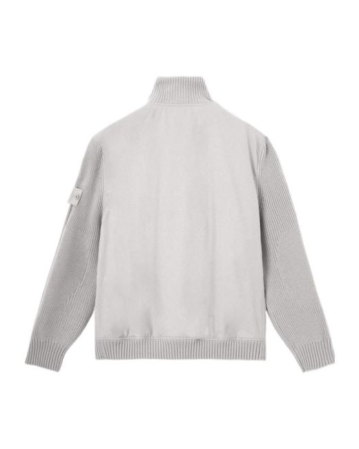 Stone Island Gray Logo-Patch Jacket for men