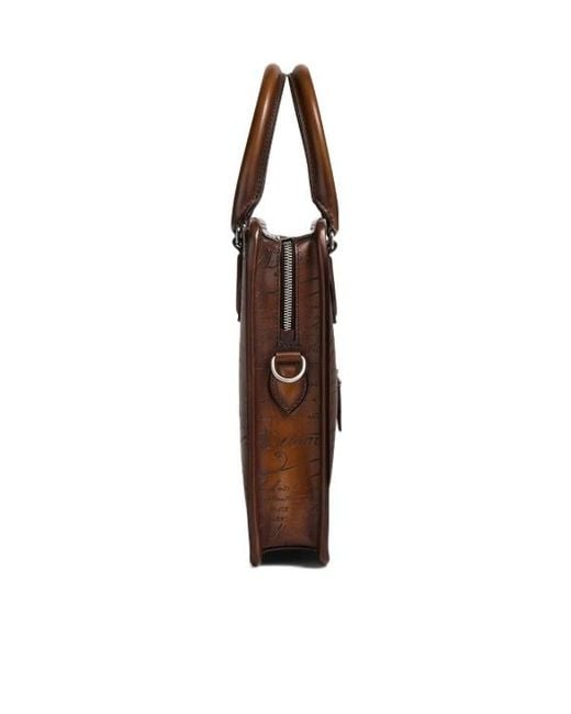 Berluti Brown Un Jour Mini Briefcase for men