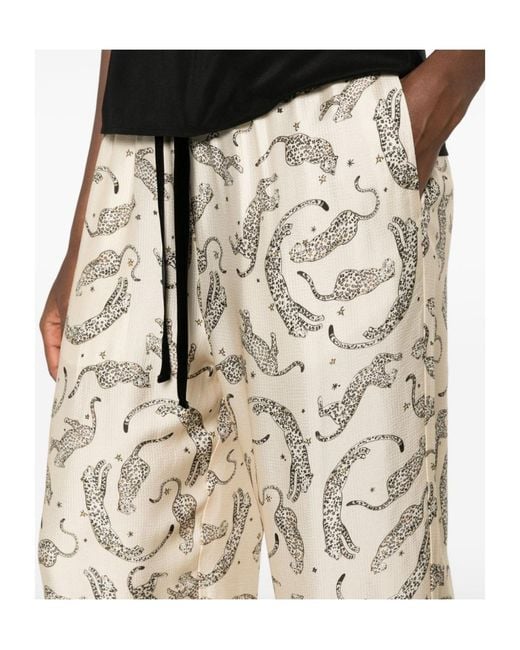 Forte_forte Natural Leopard-Print Drawstring Palazzo Pants