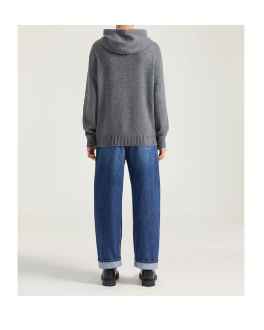 Givenchy Gray Knitted Drawstring Hoodie for men