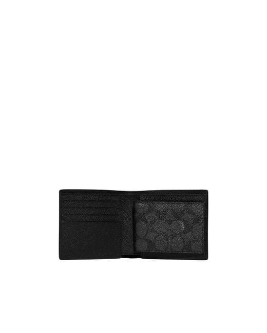 COACH Black Logo-Plaque Wallet for men