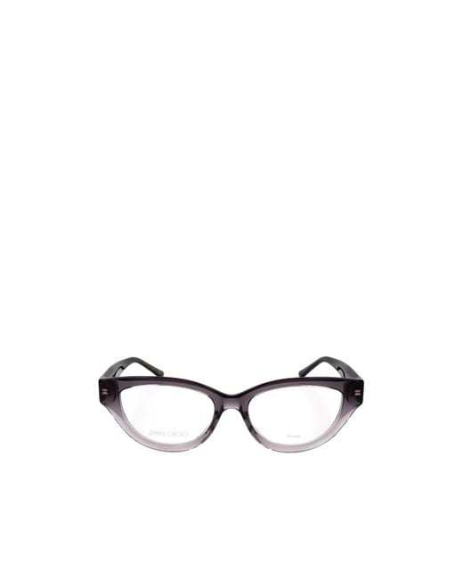 Jimmy Choo Metallic Eyewear Cat-Eye Frame Glasses