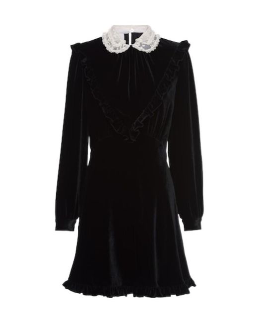 ワンピース Miu Miu Black Stretch Velvet Mini Dress Miu Miu Miu Miu Stretch Velvet Mini Dress 'Black' | goat