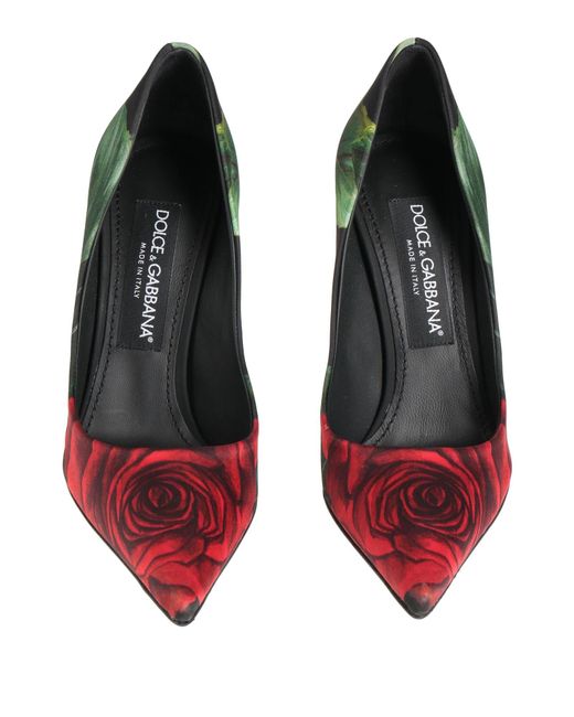 Dolce & Gabbana Green Pointed-Toe Floral High Heels
