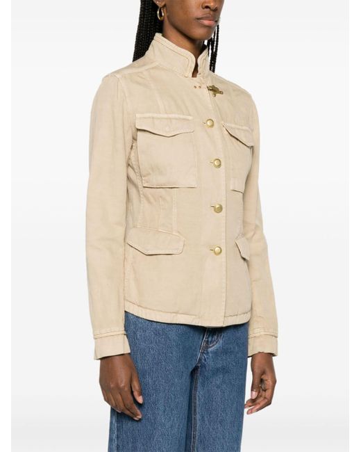 Fay Natural Buttoned Military Jacket