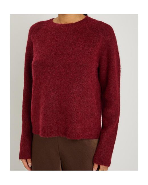 Vince Red Brushed Alpaca-Blend Jumper