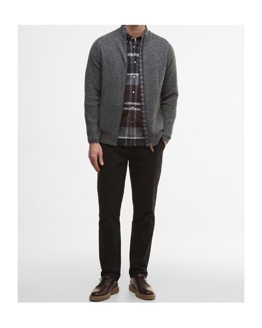 Barbour Gray Talder Zipped Jumper for men