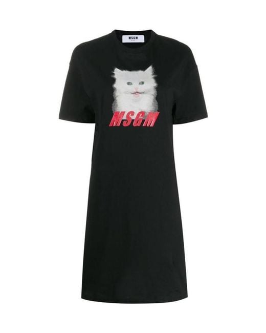 MSGM Black Logo Dress