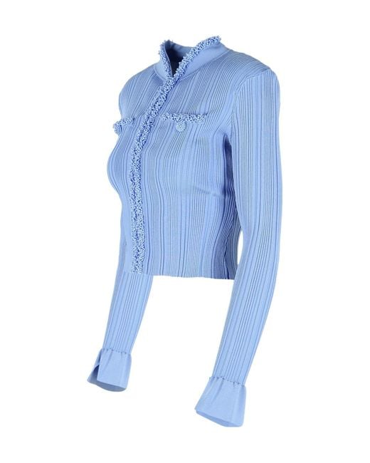 Self-Portrait Blue Stand Collar Jacket