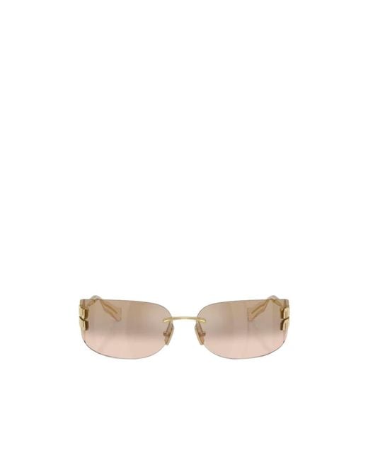 Miu Miu White Eyewear Rectangular Frame Sunglasses