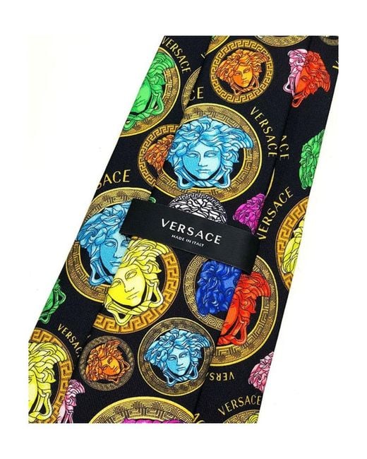 Versace White Medusa Baroque Tie for men