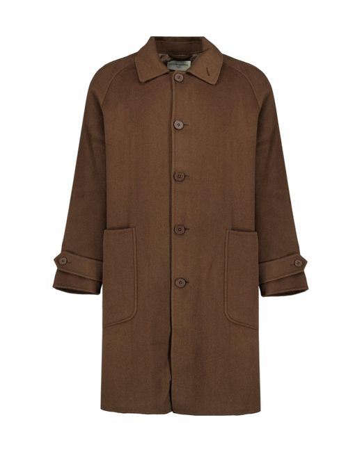 Officine Generale Brown Officine Générale Bryce Single-Breasted Coat for men